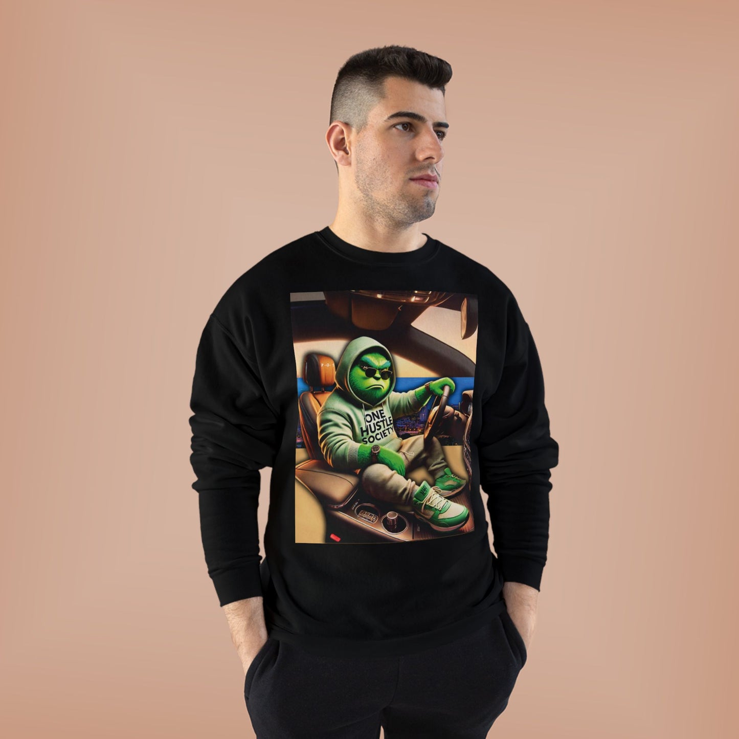 One Hustle Society – Driven Unisex EcoSmart® Crewneck Sweatshirt